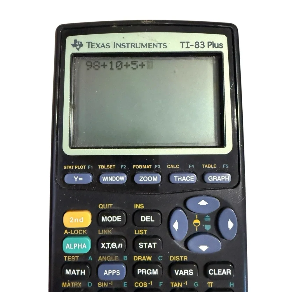 Texas Instruments TI-83 Plus Graphing Calculator Black w/ Instruction Book